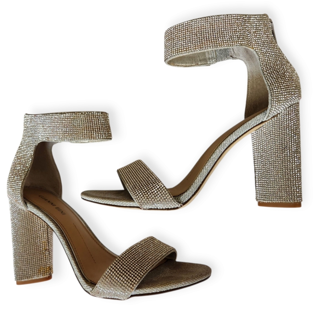 Gianni Bini Ronilynn Bling Jewel Embellished Heels Size 8M